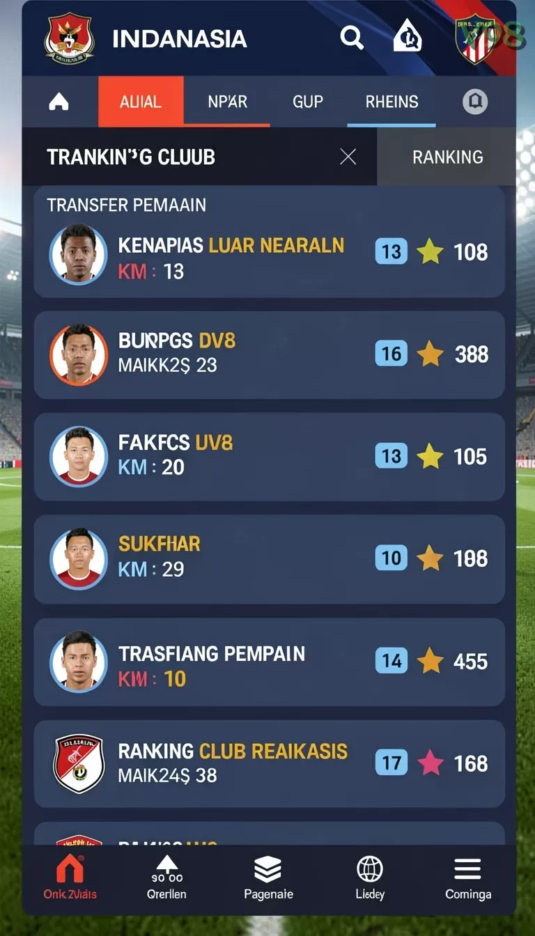 Cuplikan layar AJO89 — menu navigasi