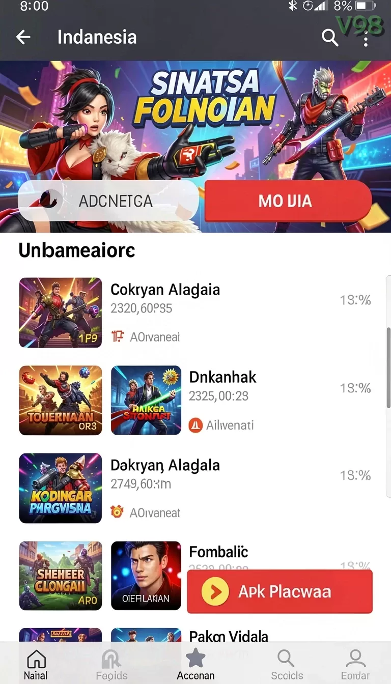 Cuplikan layar GGG888 — aktivitas